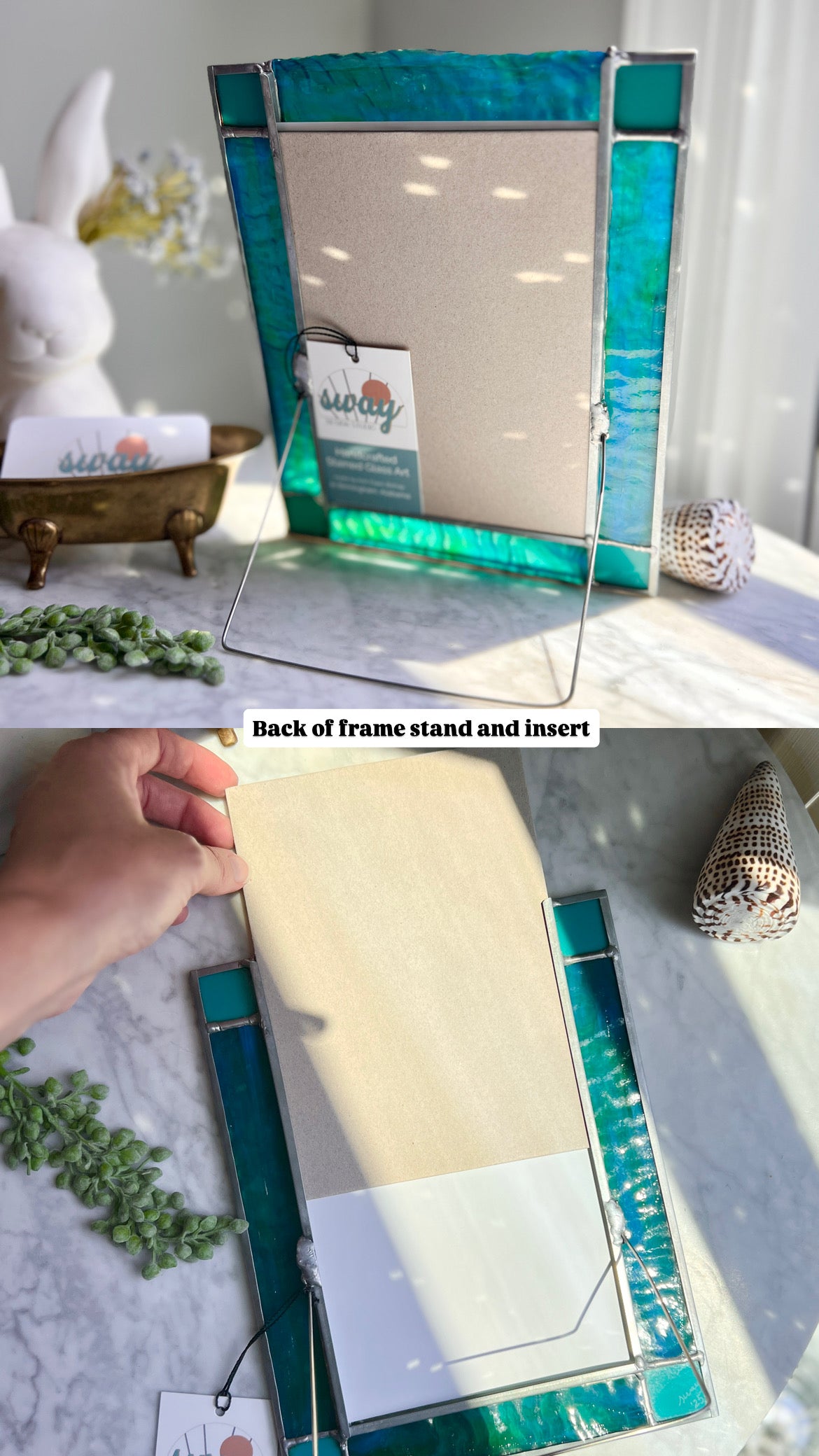 Stained Glass Frame (5x7) with stand and removable insert