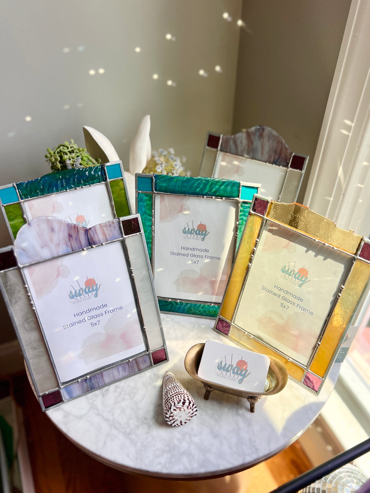 Stained Glass Frame (5x7) with stand and removable insert